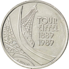 FRANCE, Tour Eiffel, 5 Francs, 1989, Paris, KM #968, AU(50-53), Nickel, 29,...