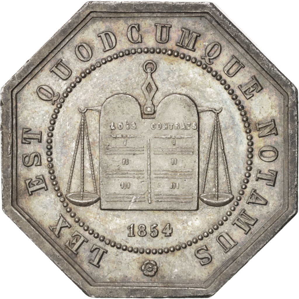 Francia, Token, Notary, 1854, SPL-, Argento, Lerouge:12