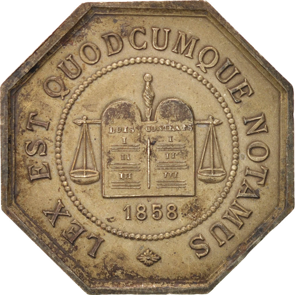 Francia, Token, Notary, 1858, BB+, Argento, Lerouge:326