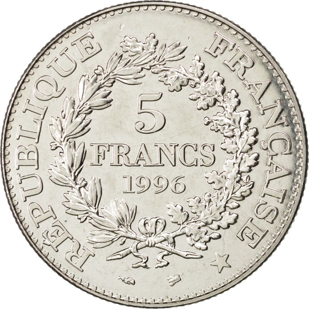 FRANCE, Hercule, 5 Francs, 1996, Paris, KM #1155, MS(63), Nickel, 29, Gadoury...
