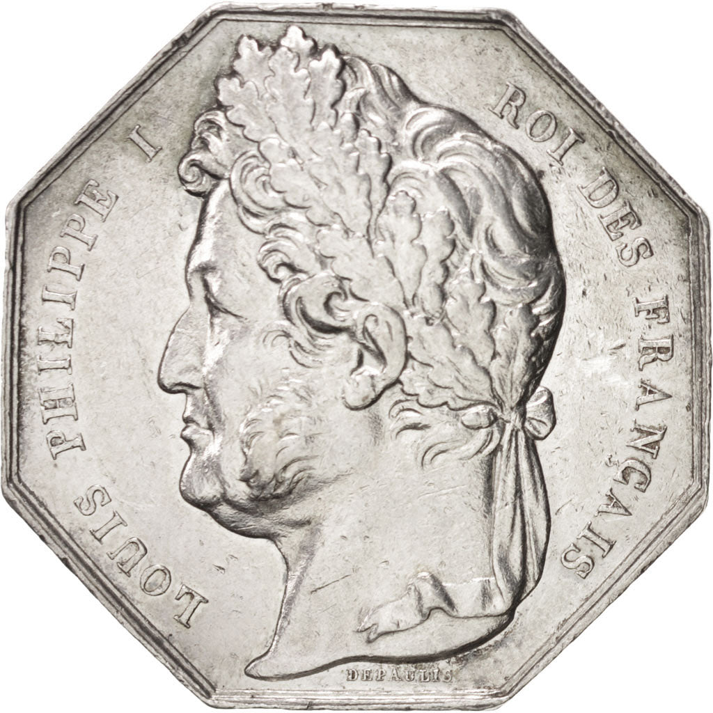Francia, Token, Bank, 1836, Caqué, MBC, Plata