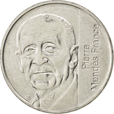 FRANCE, Mendès France, 5 Francs, 1992, Paris, KM #1006, AU(55-58), Nickel, 29, G