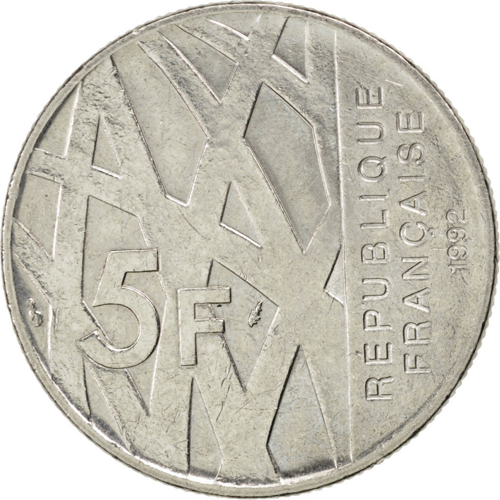 FRANCE, Mendès France, 5 Francs, 1992, Paris, KM #1006, AU(55-58), Nickel, 29, G