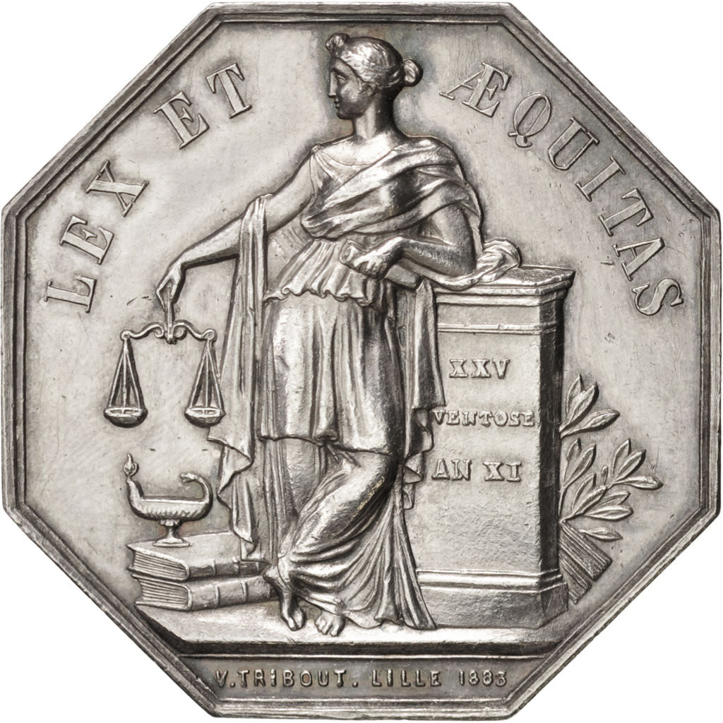 France, Notary, Token, AU(55-58), Silver, 34, Lerouge #161, 18.60
