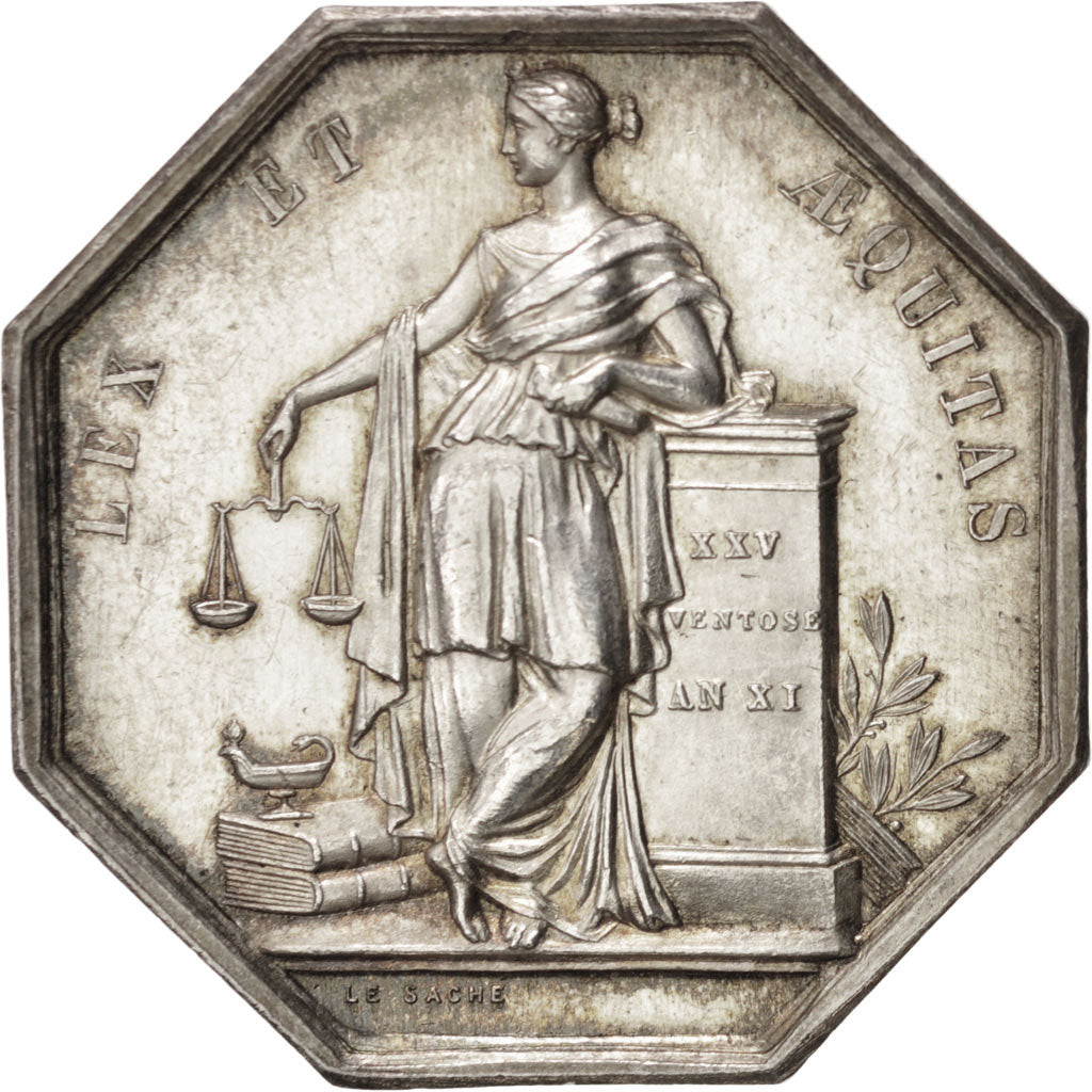 Francja, Token, Notariusz, MS(60-62), Srebro, Lerouge:69a.