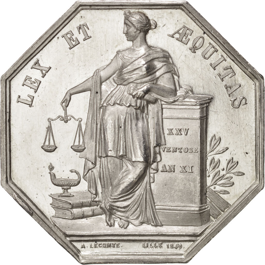 France, Token, Notary, AU(55-58), Silver, Lerouge:161