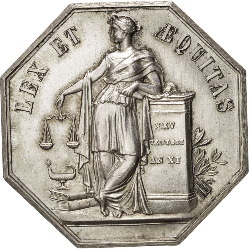 France, Token, Notary, AU(55-58), Silver, Lerouge:161