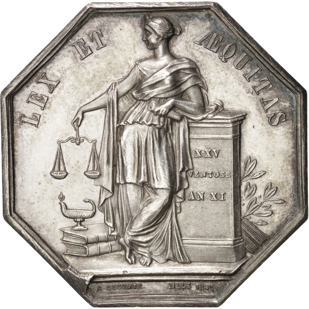 France, Token, Notary, AU(55-58), Silver, Lerouge:161