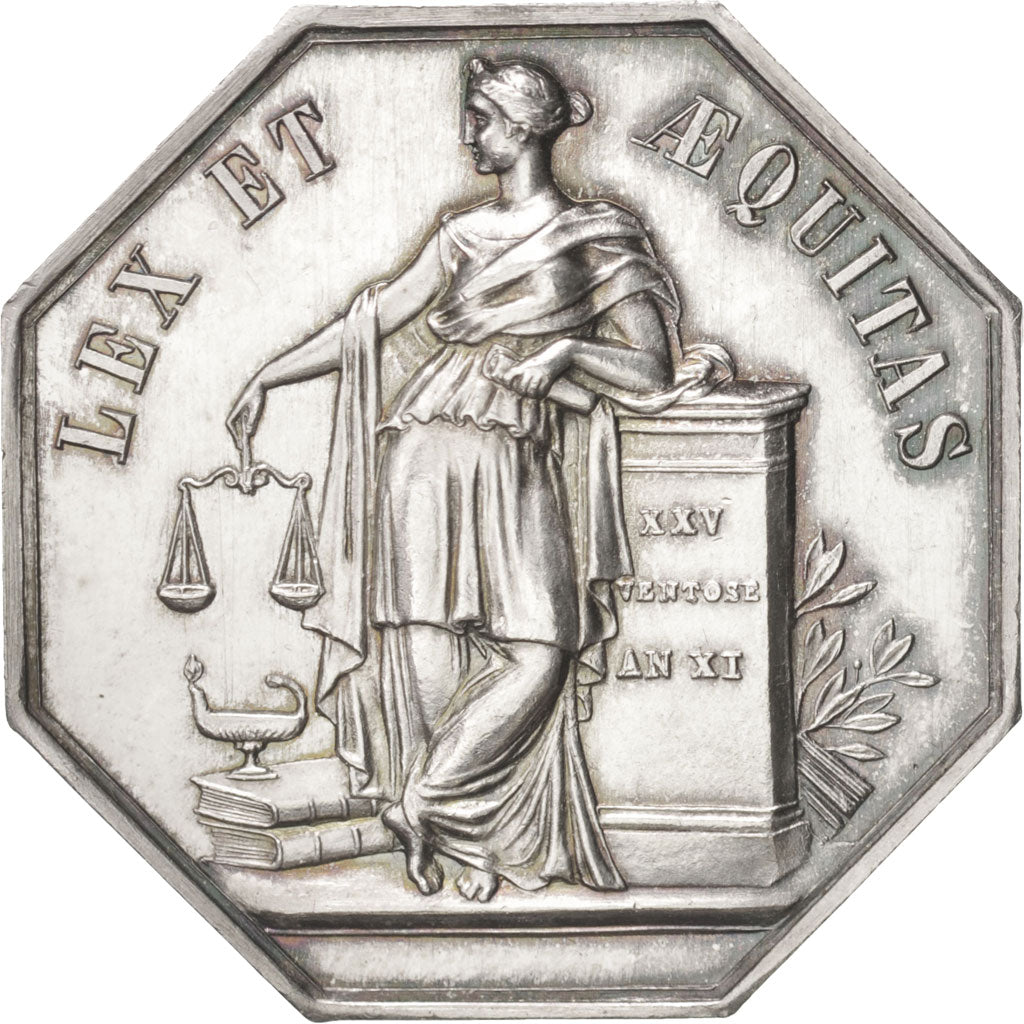France, Token, Notary, AU(55-58), Silver, Lerouge:161