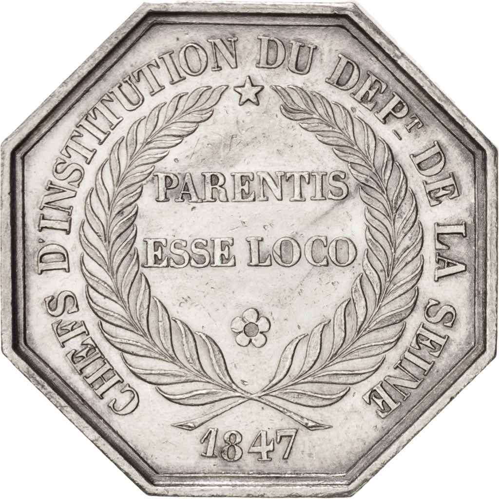Francia, Medal, Instruction and Education, 1847, Barre, EBC, Plata