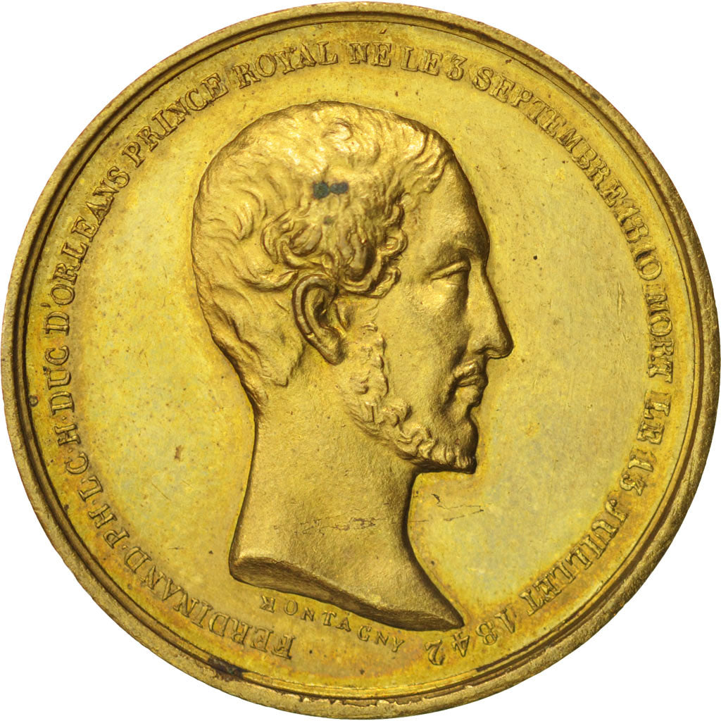 France, Token, Royal, 1842, Montagny, AU(55-58), Brass