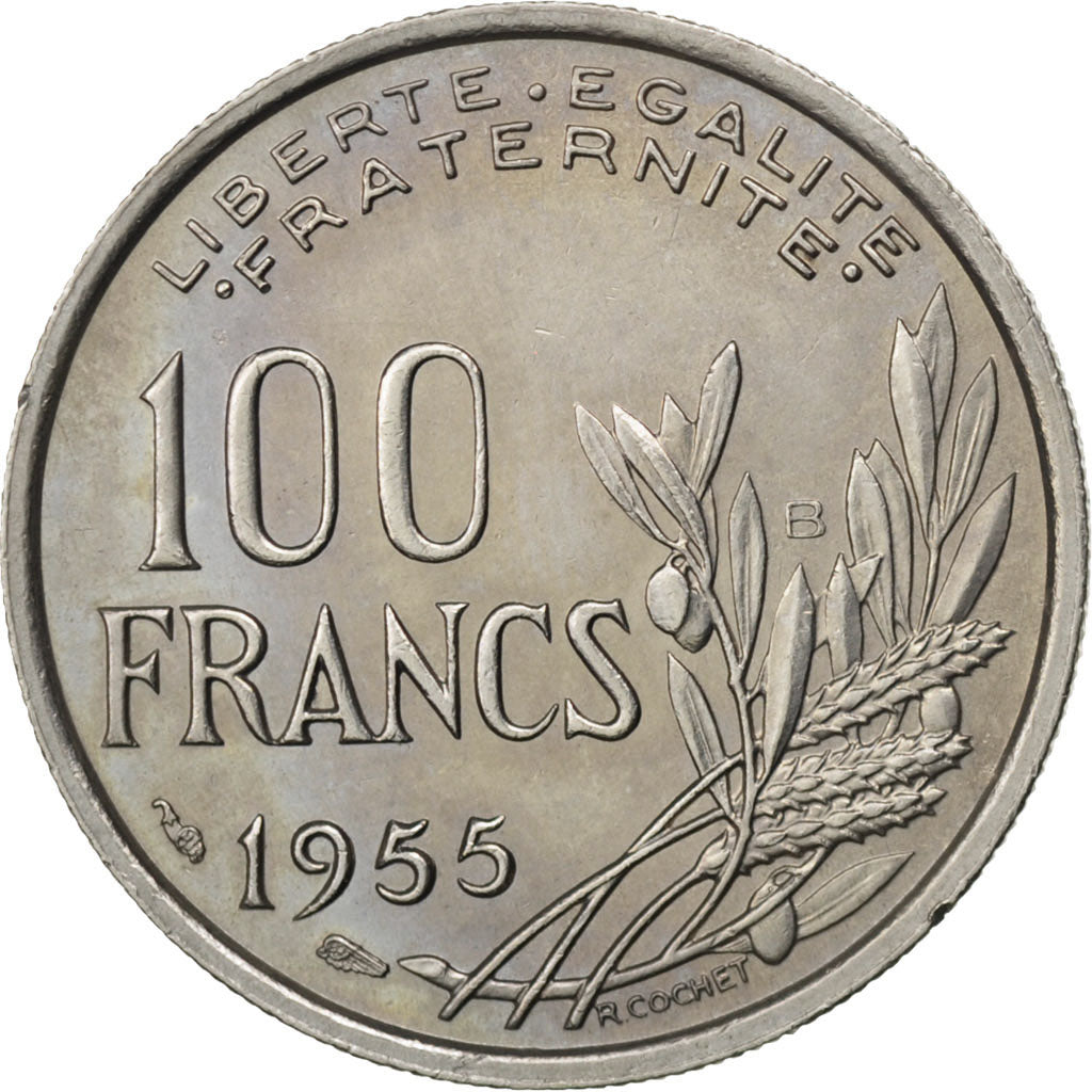 IVème République, 100 Francs Cochet, 1955 B, Ruban Large, KM 919 