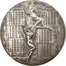 France, Medal, Calendrier, Adam et Eve, 1968, Corbin, MS(63), Silver