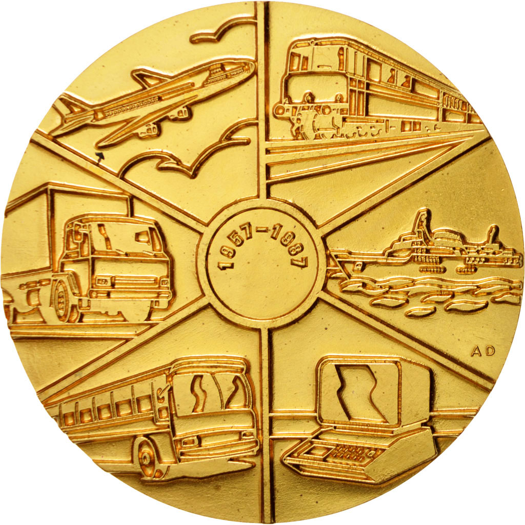 Francia, Medal, French Fifth Republic, Sciences & Technologies, 1987, SPL-