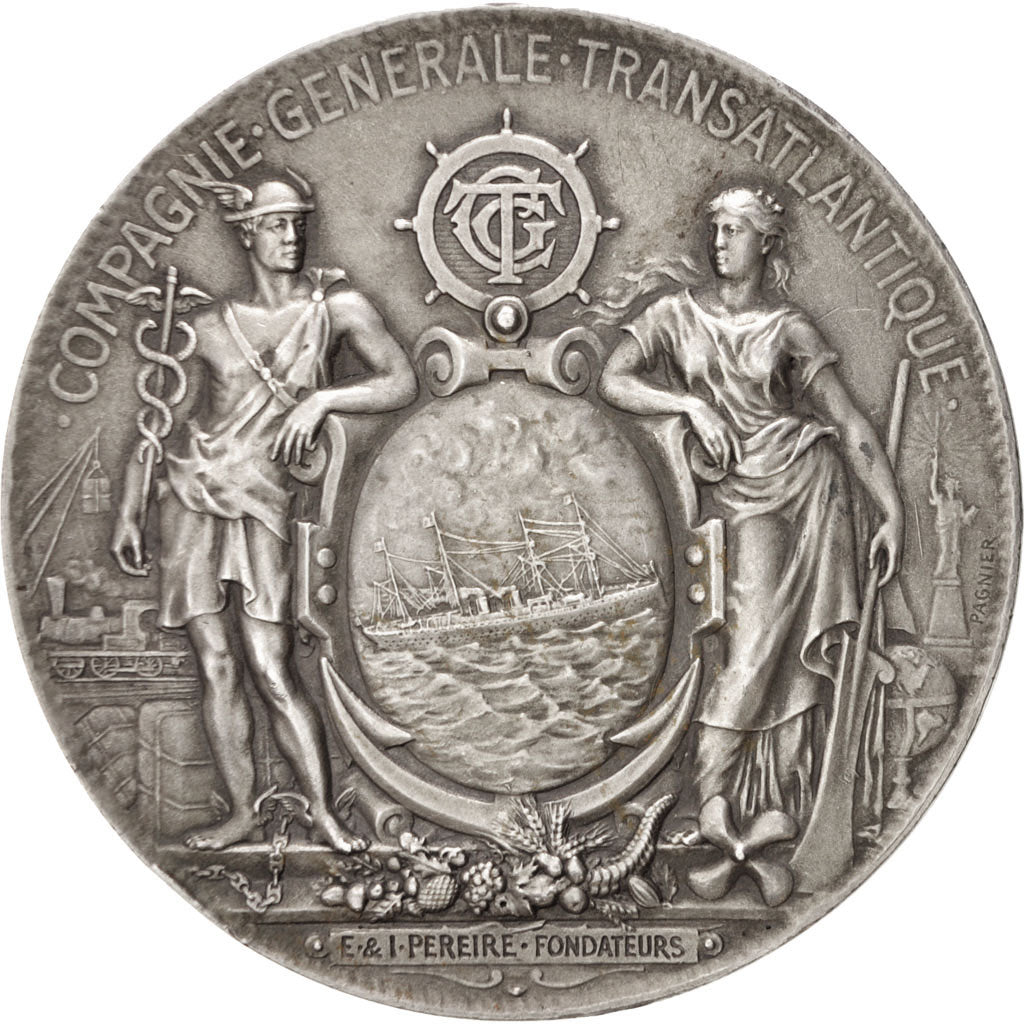 France, Medal, French Fifth Republic, Shipping, 1972, Pagnier, AU(55-58), Silver