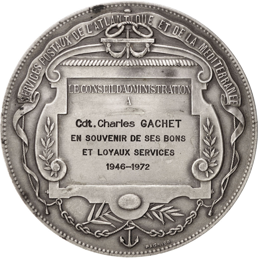 France, Medal, French Fifth Republic, Shipping, 1972, Pagnier, AU(55-58), Silver