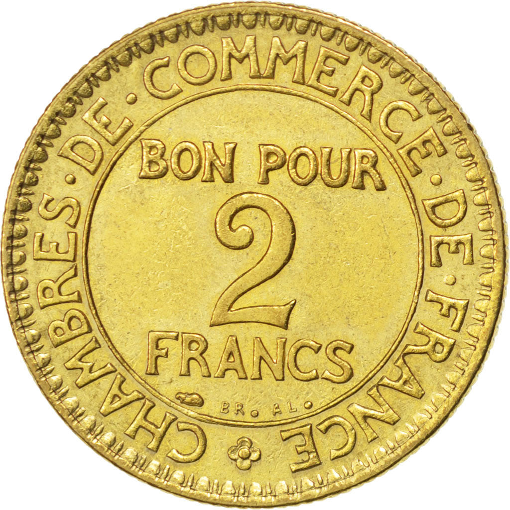 FRANCE, Chambre de commerce, 2 Francs, 1925, Paris, KM #877, MS(60-62),...