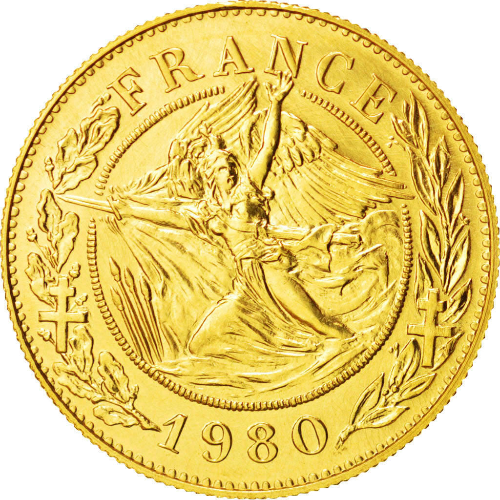 Francia, Medal, French Fifth Republic, Politics, Society, War, 1980, Santucci