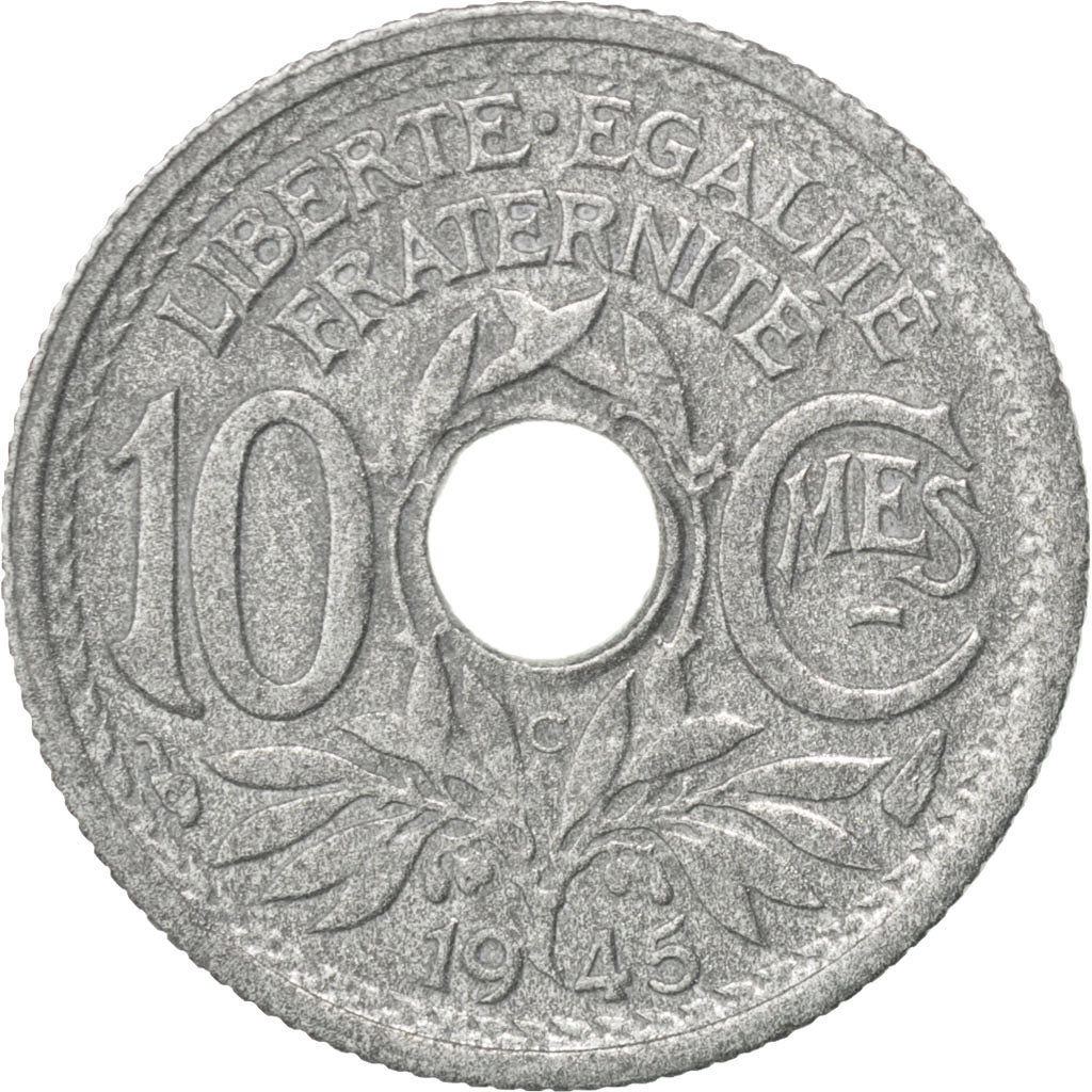 FRANCE, Lindauer, 10 Centimes, 1945, Castelsarrasin, KM #906.3, EF(40-45),...