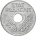 FRANCE, État français, 20 Centimes, 1943, Paris, KM #900.2, AU(55-58), Zinc, Ga.