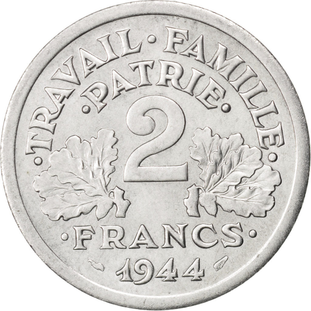 État français, 2 Francs Bazor, 1944 C, KM 904