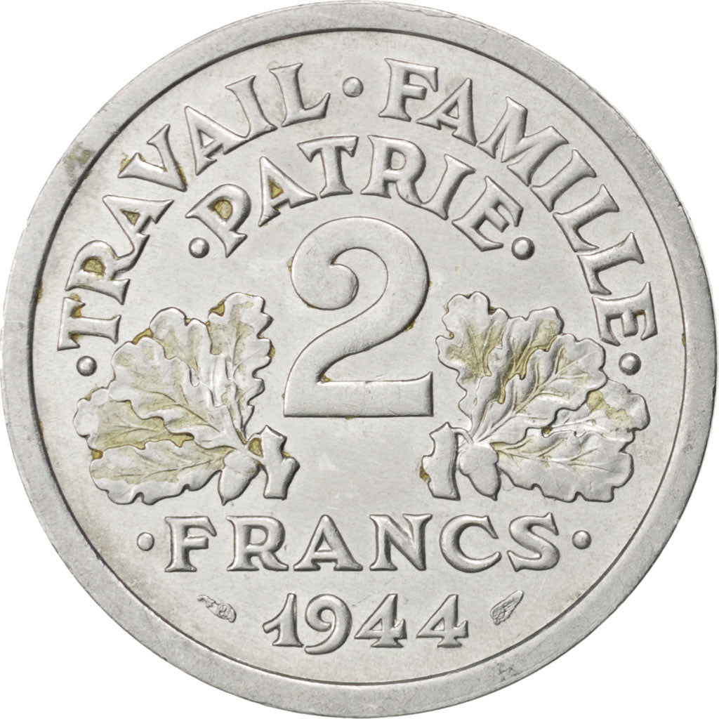 FRANCE, Bazor, 2 Francs, 1944, Beaumont - Le Roger, KM #904.2, EF(40-45),...