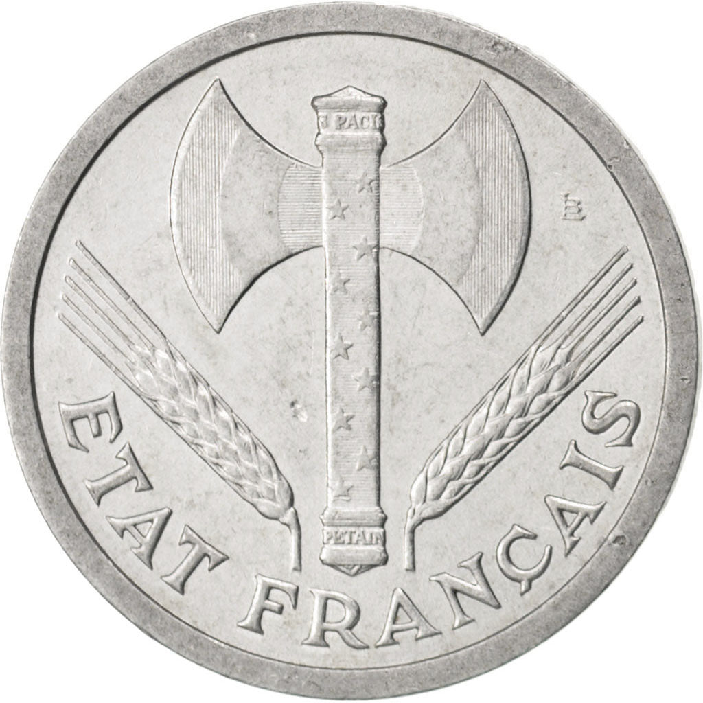 FRANCE, Bazor, 2 Francs, 1944, Paris, KM #904.1, AU(50-53), Aluminum, 27,...