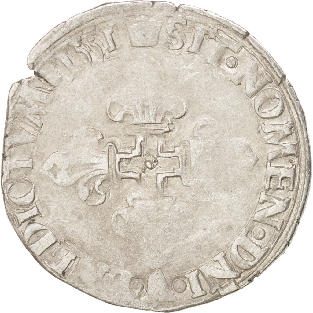 Moneta, Francja, Demi Gros de Nesle, 1551, Paris, VF(30-35), Srebro