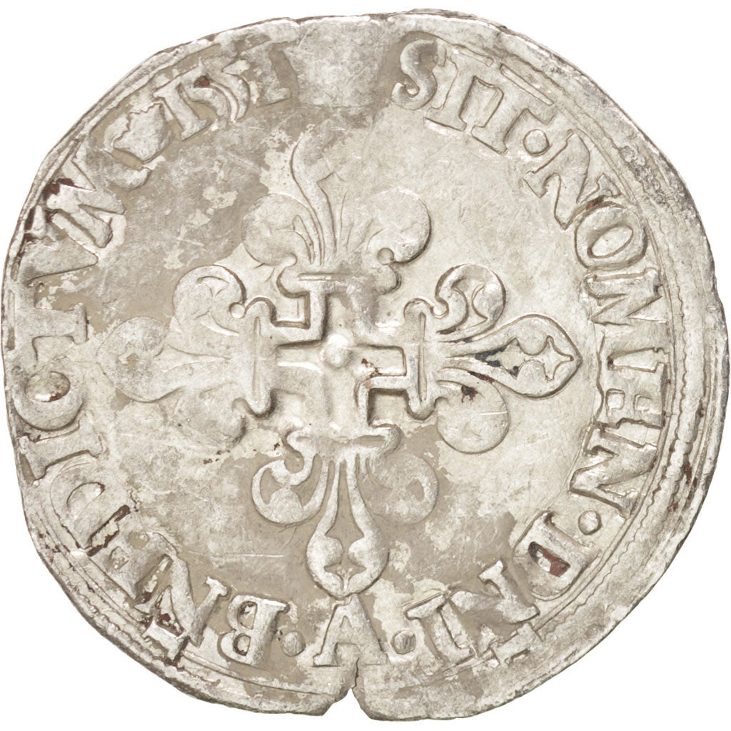 Moneta, Francja, Demi Gros de Nesle, 1551, Paris, EF(40-45), Srebro
