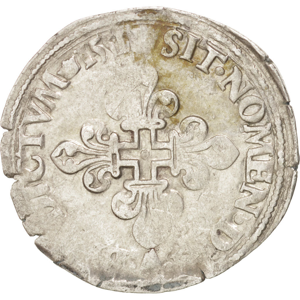 Munten, Frankrijk, Demi Gros de Nesle, 1551, Paris, ZF, Zilver, Sombart:4458