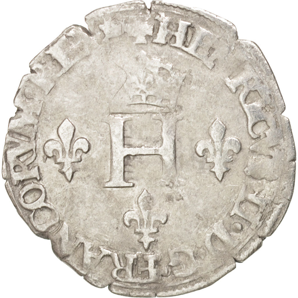 Coin, France, Demi Gros de Nesle, 1551, Paris, VF(20-25), Silver, Sombart:4458