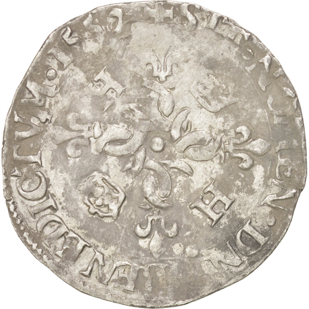Munten, Frankrijk, Douzain aux croissants, 1552, Rennes, ZF, Billon