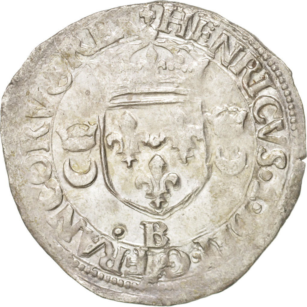 Münze, Frankreich, Douzain aux croissants, 1549, Rouen, SS, Billon