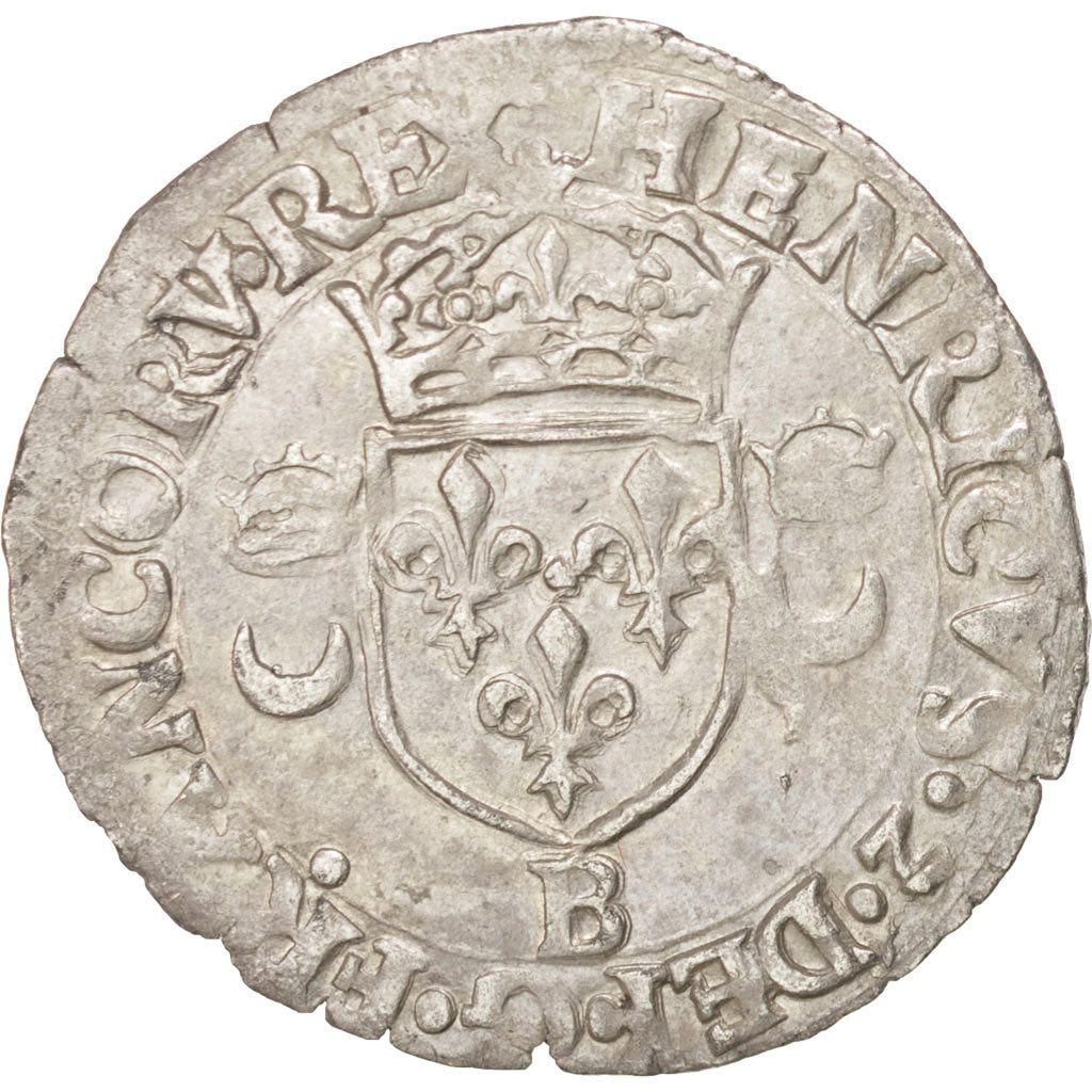 Münze, Frankreich, Douzain aux croissants, 1551, Rouen, SS, Billon