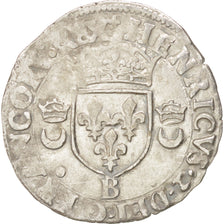Monnaie, France, Douzain aux croissants, 1551, Rouen, TTB, Billon, Duplessy:997