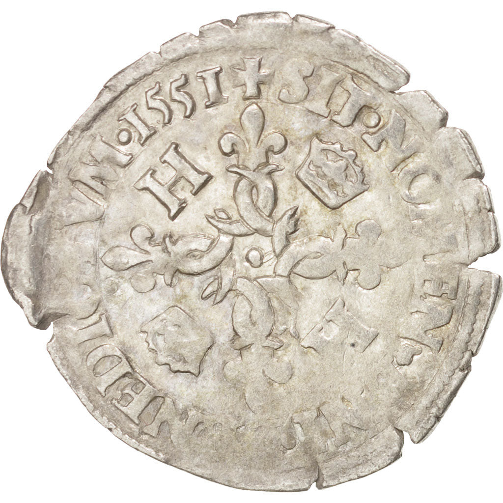 Coin, France, Douzain aux croissants, 1551, Paris, EF(40-45), Billon