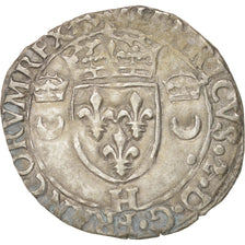 Monnaie, France, Douzain aux croissants, 1551, La Rochelle, TTB+, Billon