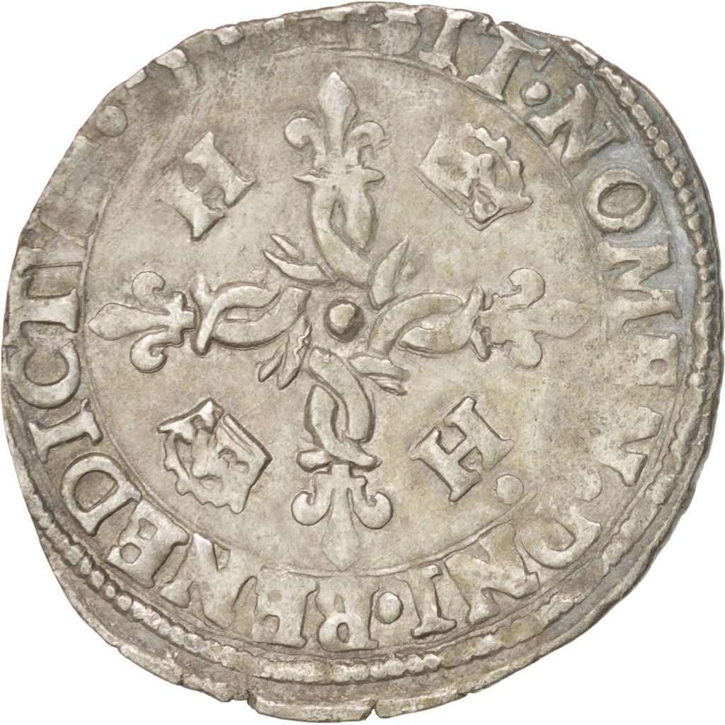 Monnaie, France, Douzain aux croissants, 1551, La Rochelle, TTB+, Billon