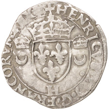 Monnaie, France, Douzain aux croissants, 1551, La Rochelle, TTB+, Billon