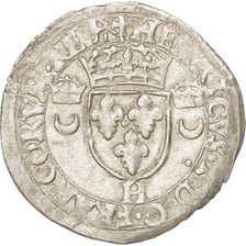 Coin, France, Douzain aux croissants, 1551, La Rochelle, AU(50-53), Billon