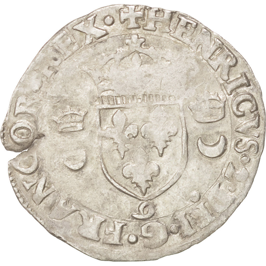 Coin, France, Douzain aux croissants, 1550, Rennes, EF(40-45), Billon