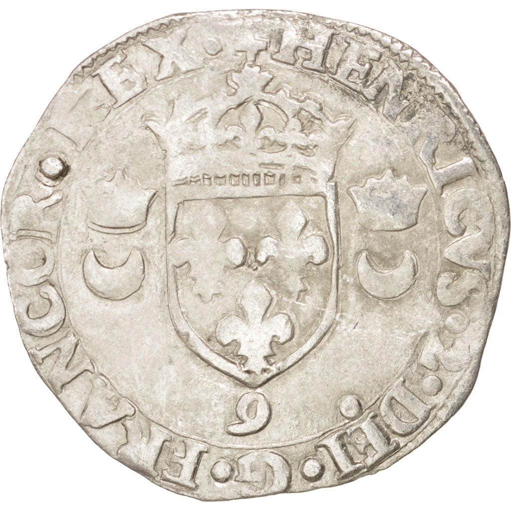Coin, France, Douzain aux croissants, 1550, Rennes, EF(40-45), Billon