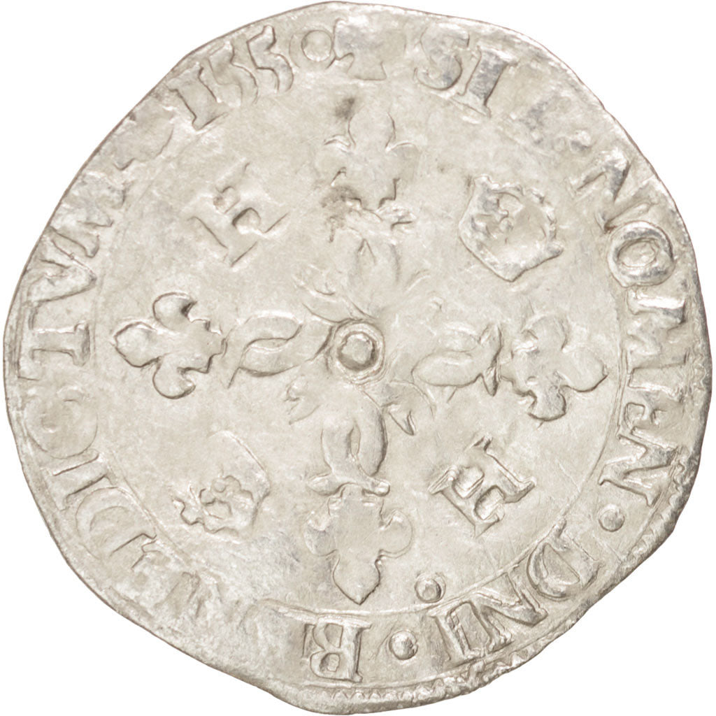 Coin, France, Douzain aux croissants, 1550, Rennes, EF(40-45), Billon