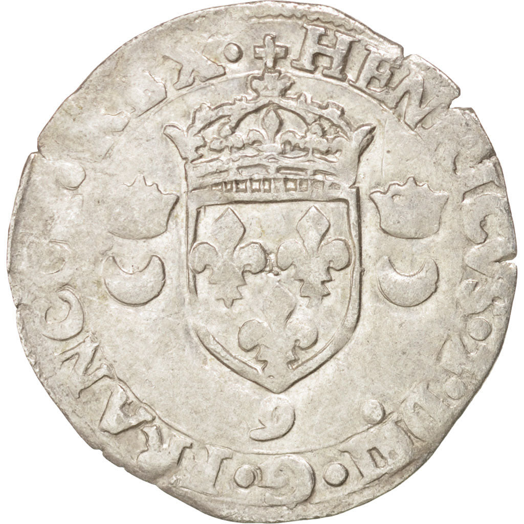 Munten, Frankrijk, Douzain aux croissants, 1550, Rennes, ZF, Billon