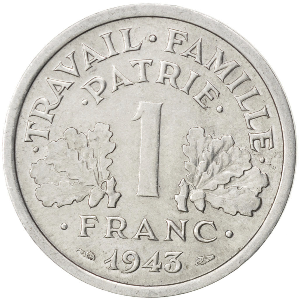 FRANCE, Bazor, Franc, 1943, Paris, KM #902.1, AU(55-58), Aluminum, 23, Gadoury..