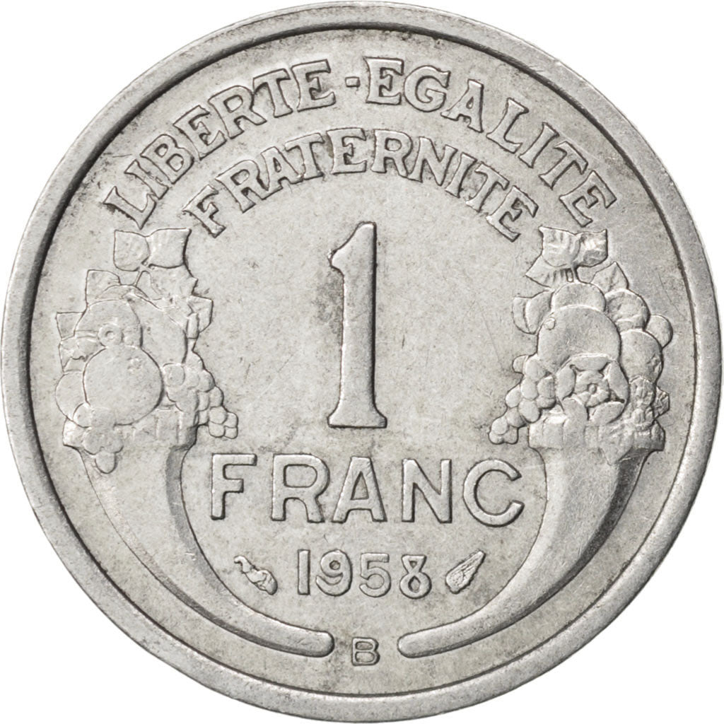 FRANCE, Morlon, Franc, 1958, Beaumont le Roger, KM #885a.1, EF(40-45),...