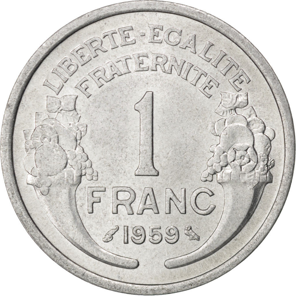Moneda, Francia, Morlon, Franc, 1959, EBC+, Aluminio, KM:885a.1, Gadoury:473c
