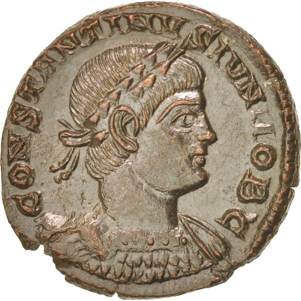 Coin, Constantine II, Nummus, Trier, AU(50-53), Copper, RIC:254