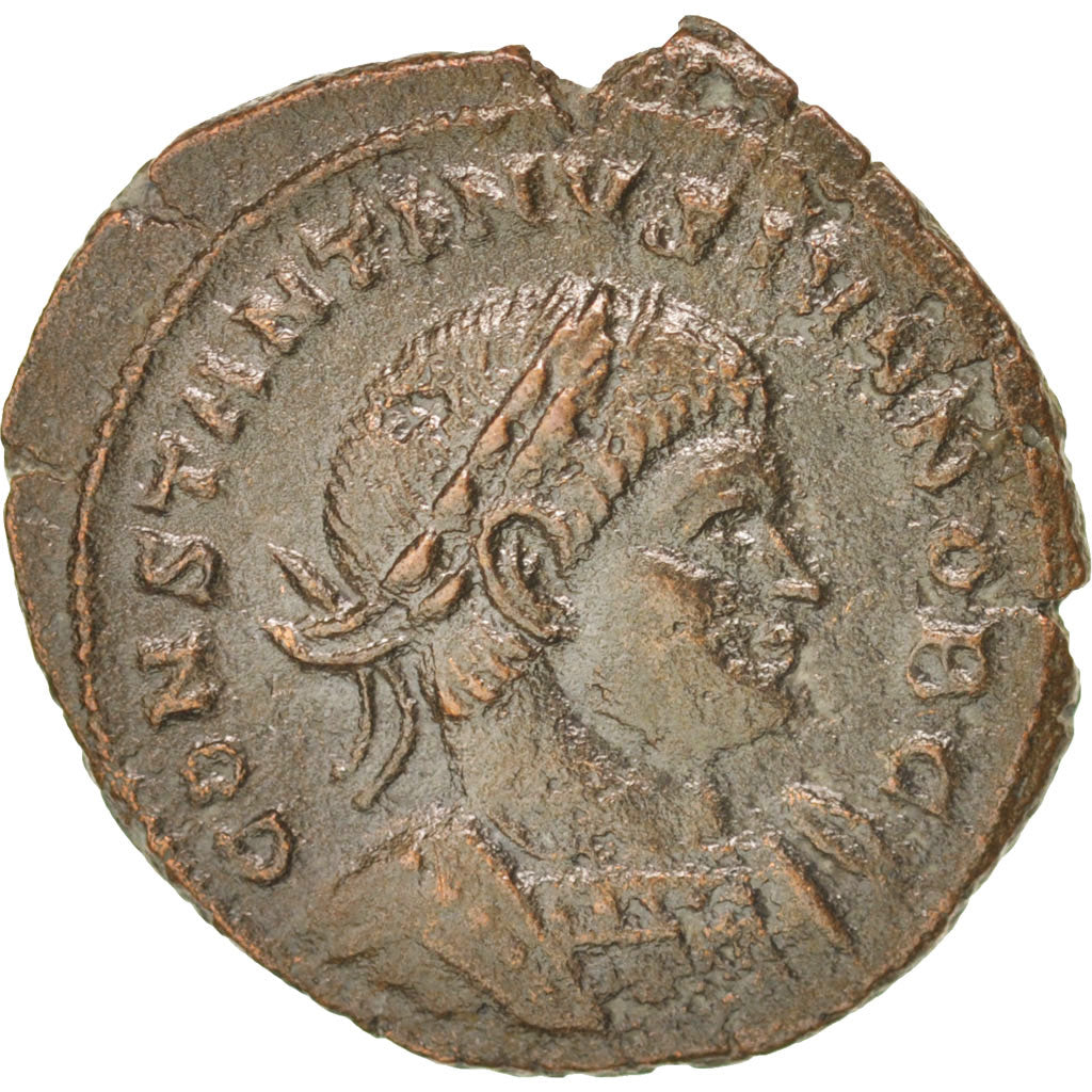 Coin, Constantine II, Nummus, Trier, AU(50-53), Copper, RIC:254
