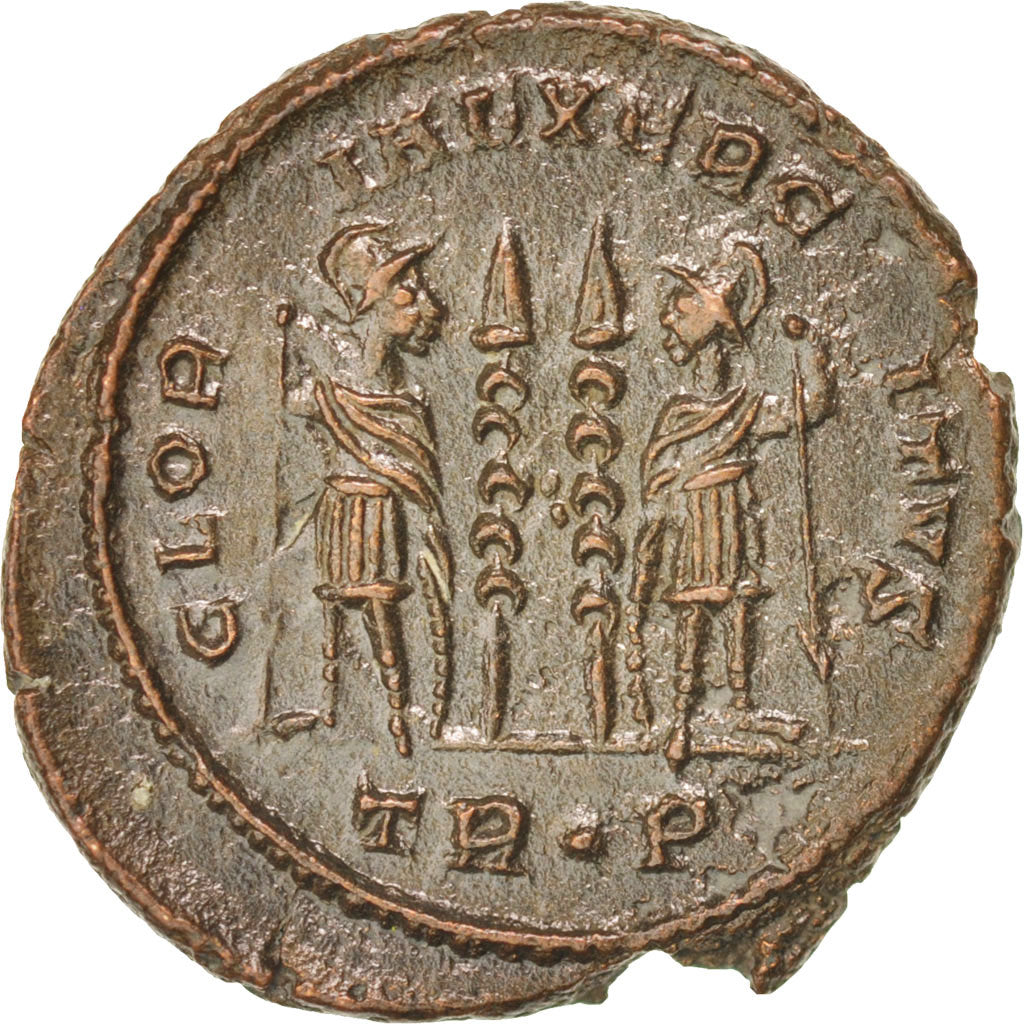 Coin, Constantine II, Nummus, Trier, AU(50-53), Copper, RIC:254